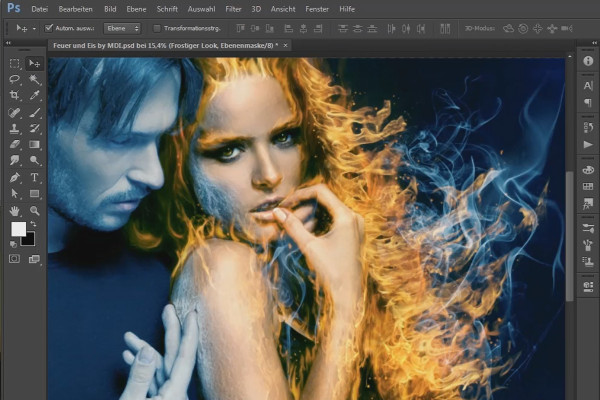 Photoshop-Composing - Feuer und Eis - Teil 09: Der eisige Look des Mannes