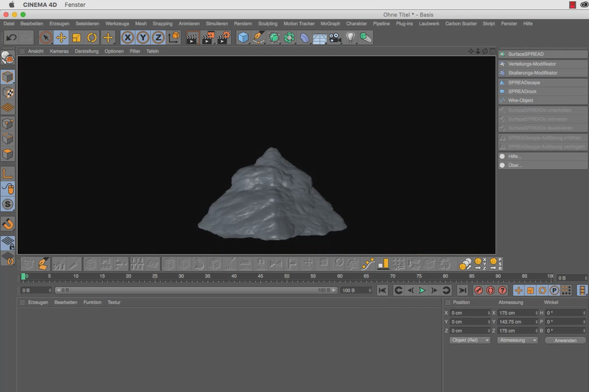 Løvværk til Cinema 4D: Introduktion til SPREADrock-objektet fra SurfaceSPREAD.