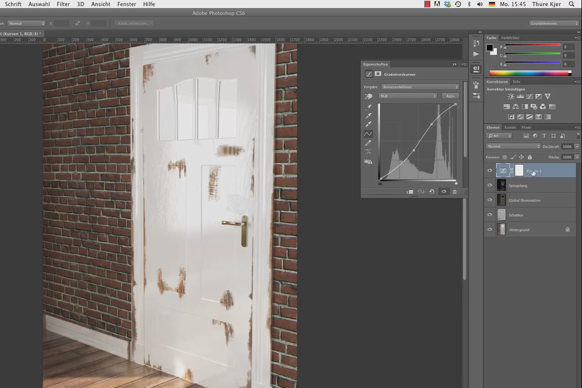 Shader og teksturer - Materialoprettelse i CINEMA 4D: Slidt dør - Del 2
