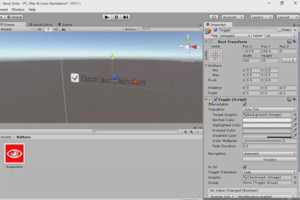 360° architecture views with Unity and Cinema 4D - 09 Add graphic for button