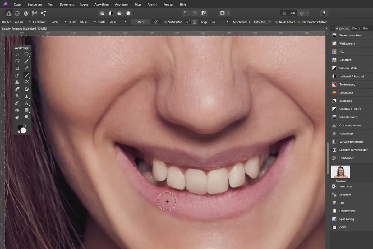 Beauty-Retusche in Affinity Photo: 09 | Farben und Make-up