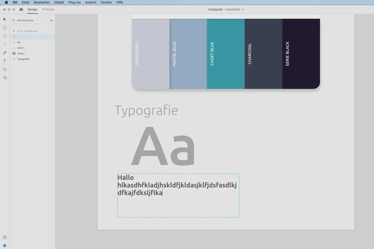Adobe XD-Tutorial: 09 | Schriften und Typografie