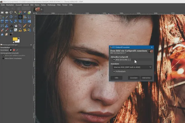 Neue Funktionen in GIMP 2.10: 1.8 | Farbmanagement