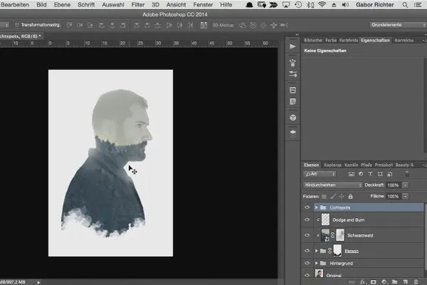 MIN PASSION - Kreativt karakterportræt i Photoshop - 09: Placering af lyspletter