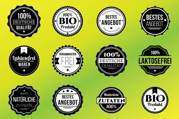 Illustrazioni per pubblicità, banner e siti web - 01 - Badges e sigilli