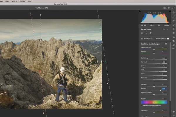 Camera Raw-opplæring: 2.6 | Lineær gradient
