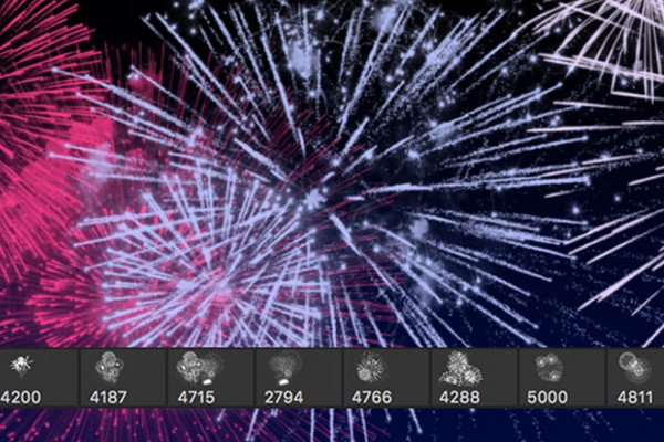 Pinceles "Fuegos artificiales" - Versión 8