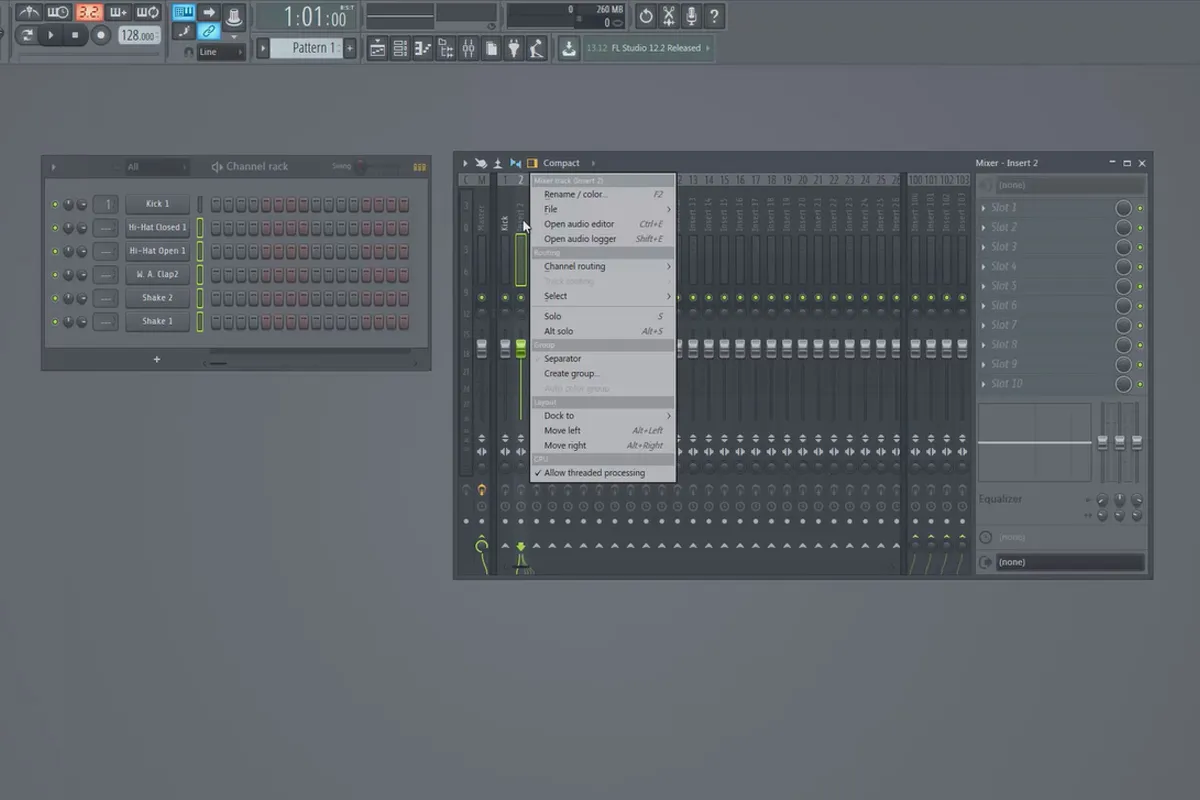 Digitale Musikproduktion mit FL Studio – 3.2 BPM, Laden von Samples und Mixer Routing