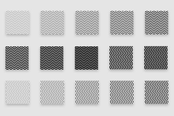 Halftone Patterns - Photoshop patterns for halftone grids: zigzag lines