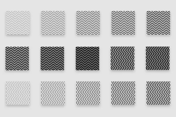 Halftone Patterns - Photoshop patterns for halftone grids: zigzag lines