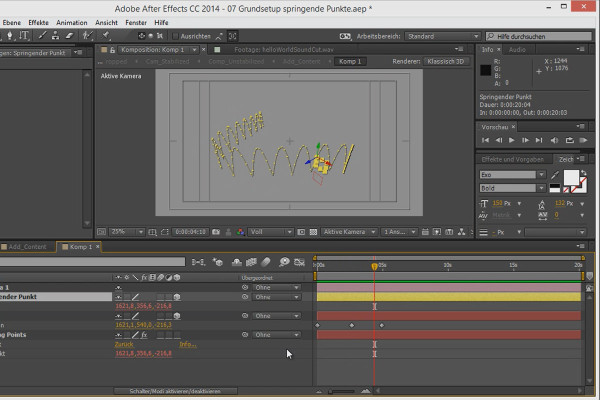 After Effects'te 3D projeler: Zıplayan noktaların temel kurulumu - Bölüm 1