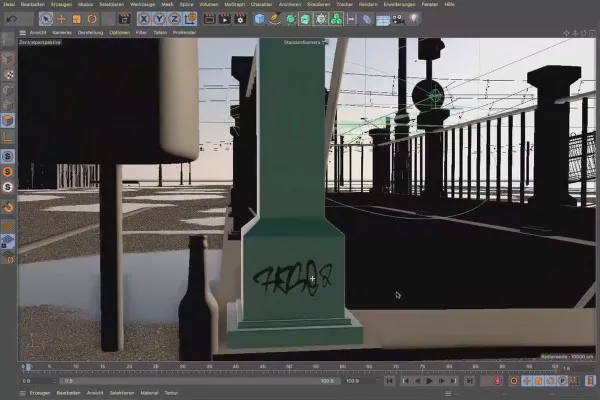 Cinema 4D-Tutorial "Underground": 2.8 Tag mappen