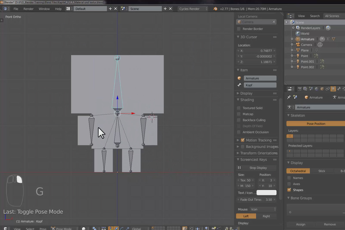 Blender'e yeni başlayanlar için pratik eğitim - 2.6 Cubecraft karakter: Rigleme