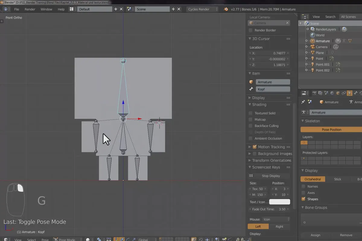 Blender 초보자를 위한 실전 트레이닝 – 2.6 Cubecraft 캐릭터: Rigging