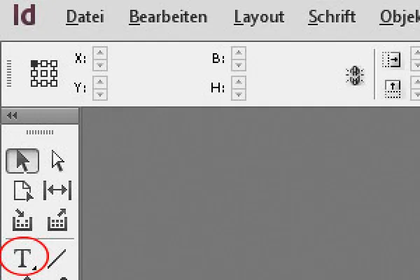 "InDesign" teksto ir teksto ant kelio įrankis