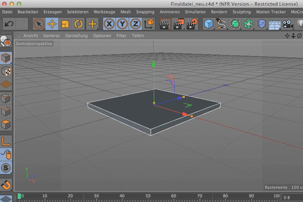 Cinema 4D kohtaa Photoshopin: I - 2.01. Kohtauksen mallintaminen: Luo keskustatukipiste.