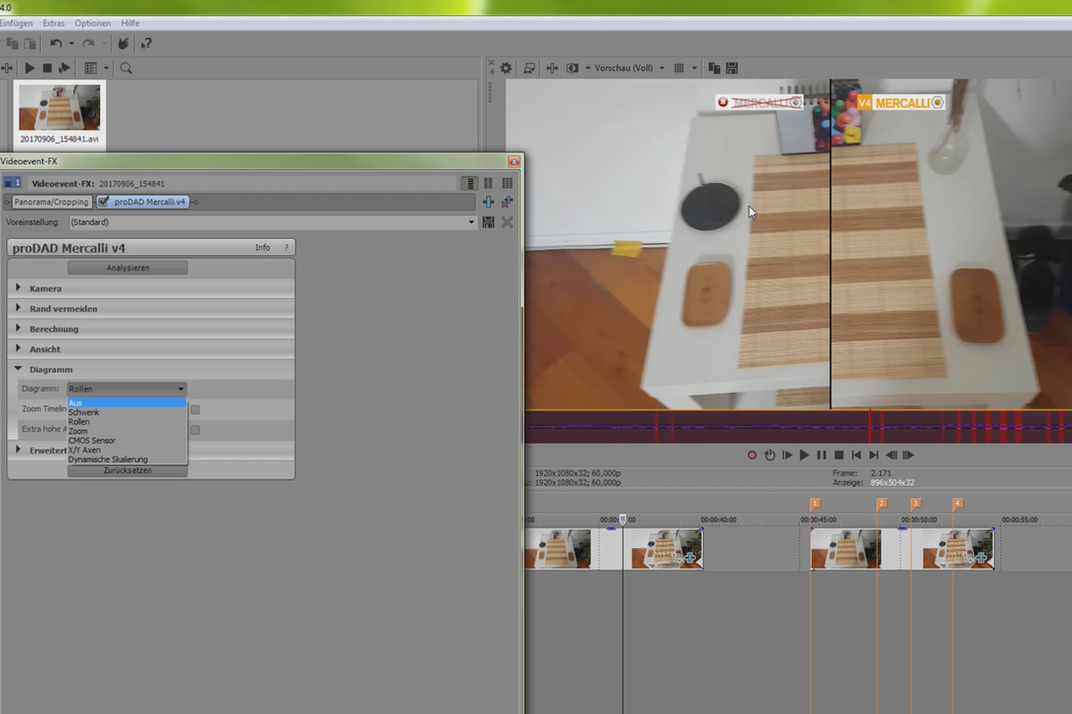 VEGAS Pro 14 - Bildstabilisierung med proDAD Mercalli V4