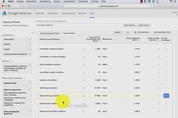 Google AdWords - mindre kostnader, fler kunder - 2.2 Verktyget Keyword Planer