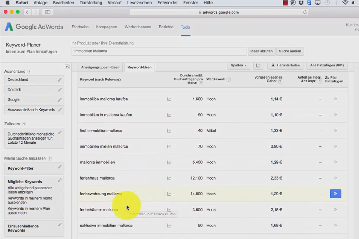 Google AdWords - less costs, more customers - 2.2 The Keyword Planner tool