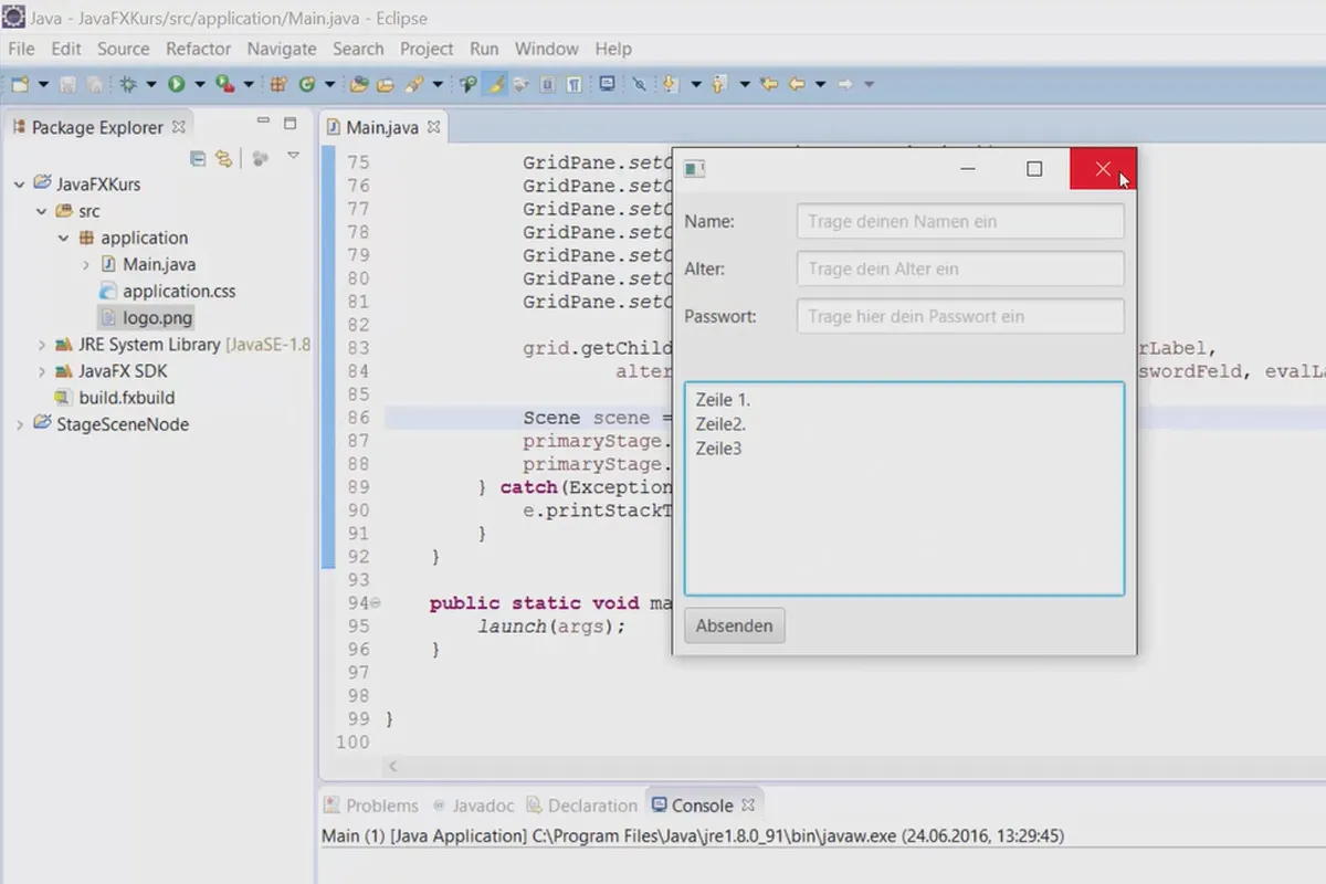 JavaFX for GUI-utvikling - 10 tekstområder