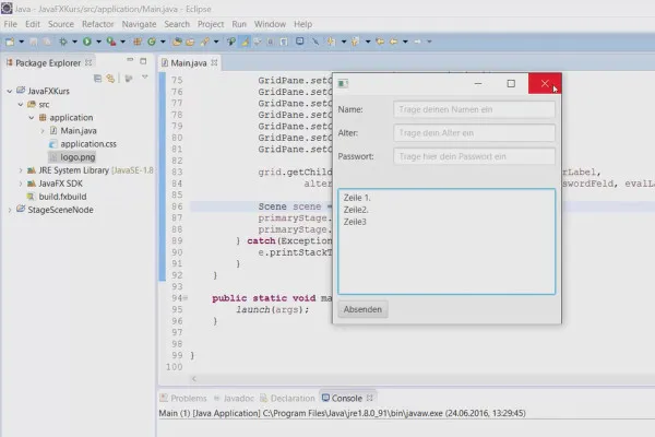 JavaFX for GUI-utvikling - 10 tekstområder