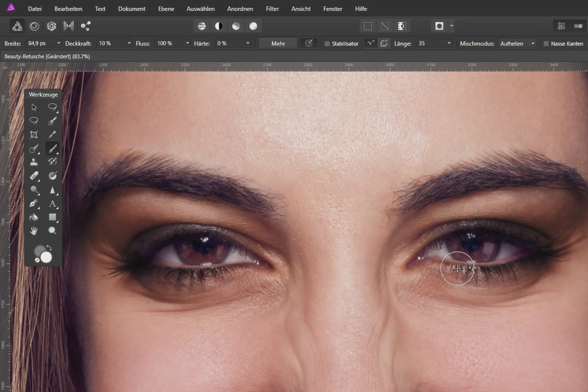 Güzellik düzenlemesi Affinity Photo'da: 10 | Aydınlatma ve karartma