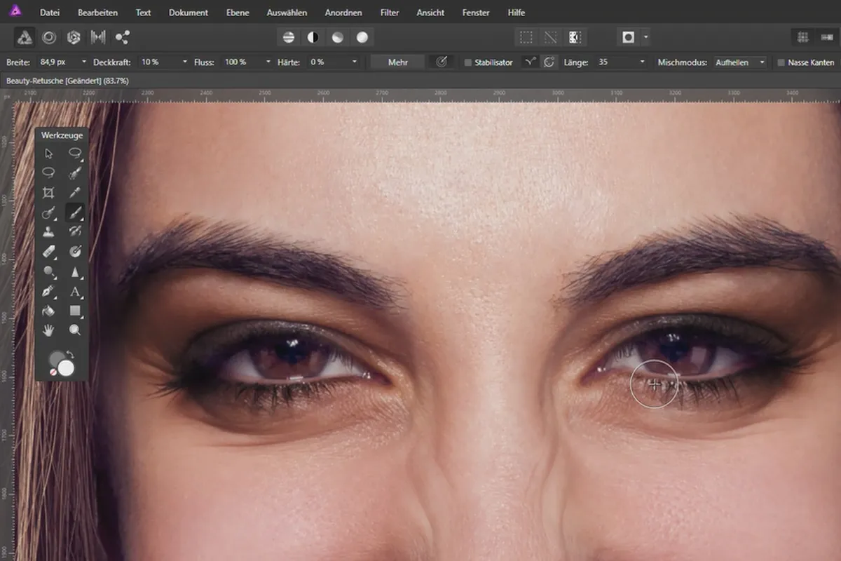 Beauty-Retusche in Affinity Photo: 10 | Aufhellen und abdunkeln