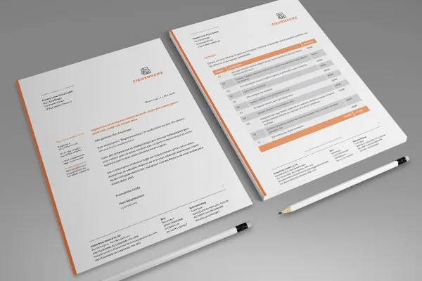 Invoice templates for business, trade and services - Template 09