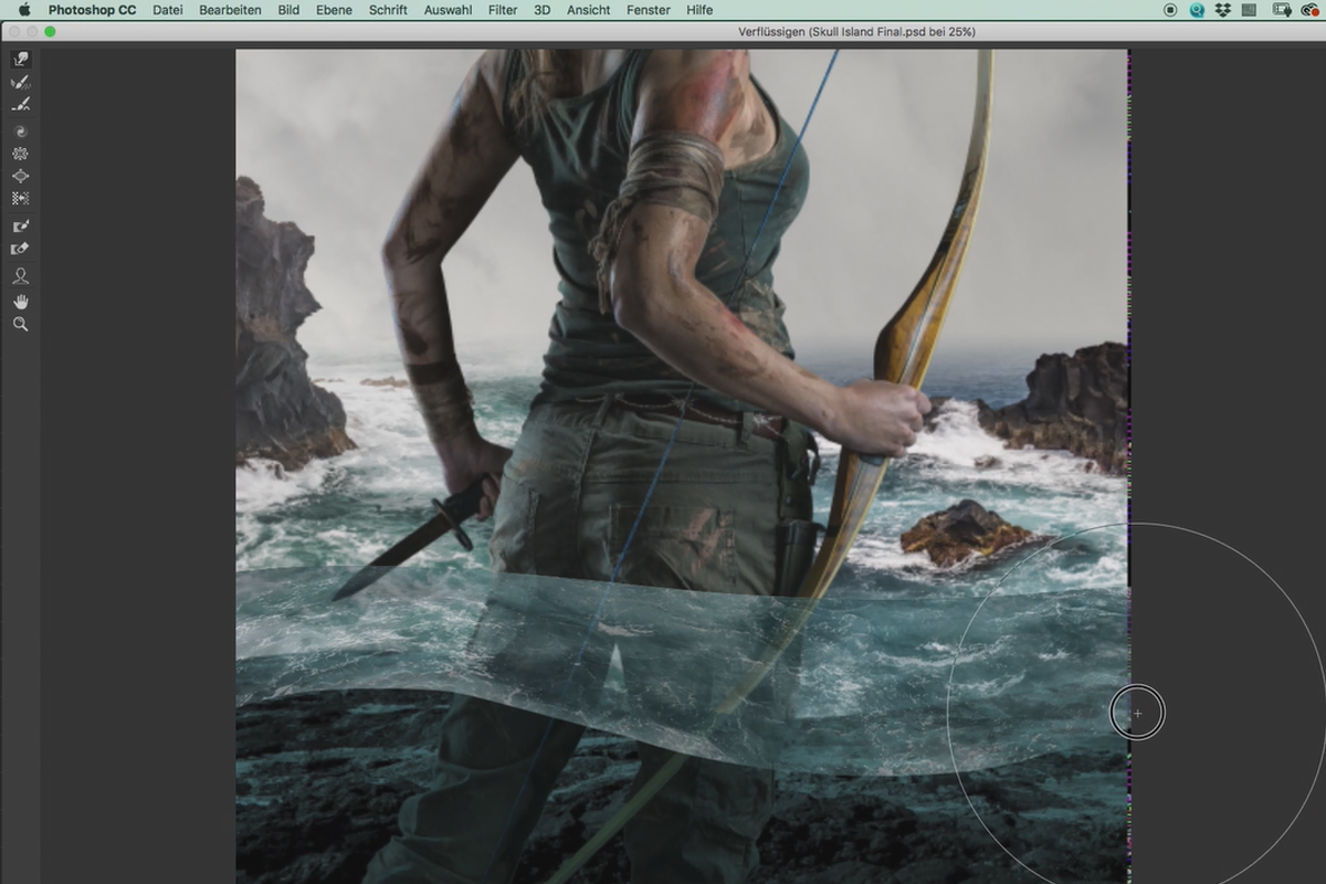Crea carteles al estilo de Tomb Raider - Tutorial de fotografía y Photoshop: 10 Crea una ola de agua
