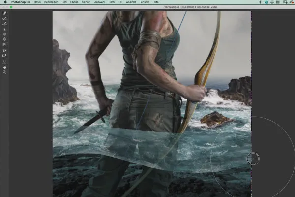 Criar pôster no estilo de Tomb Raider - Tutorial de fotografia e Photoshop: como gerar 10 ondas de água.