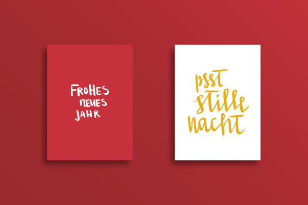 Festliche Handlettering-Vorlagen: 10 | "Frohes neues Jahr" und "Psst, stille Nacht"
