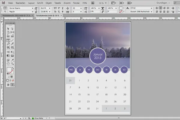 Fotokalender inkl. Deckblatt in Adobe InDesign gestalten