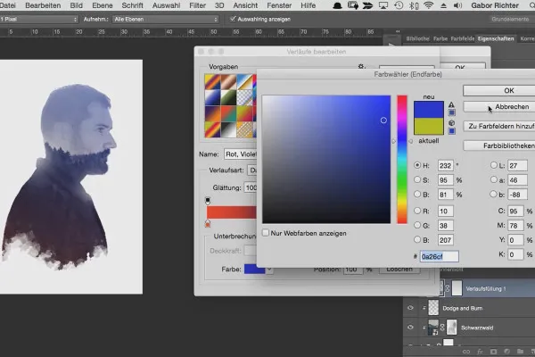 MIN PASSION - Kreativt portræt af karakteren i Photoshop - 10: Påvirkning af farvemiljøet.