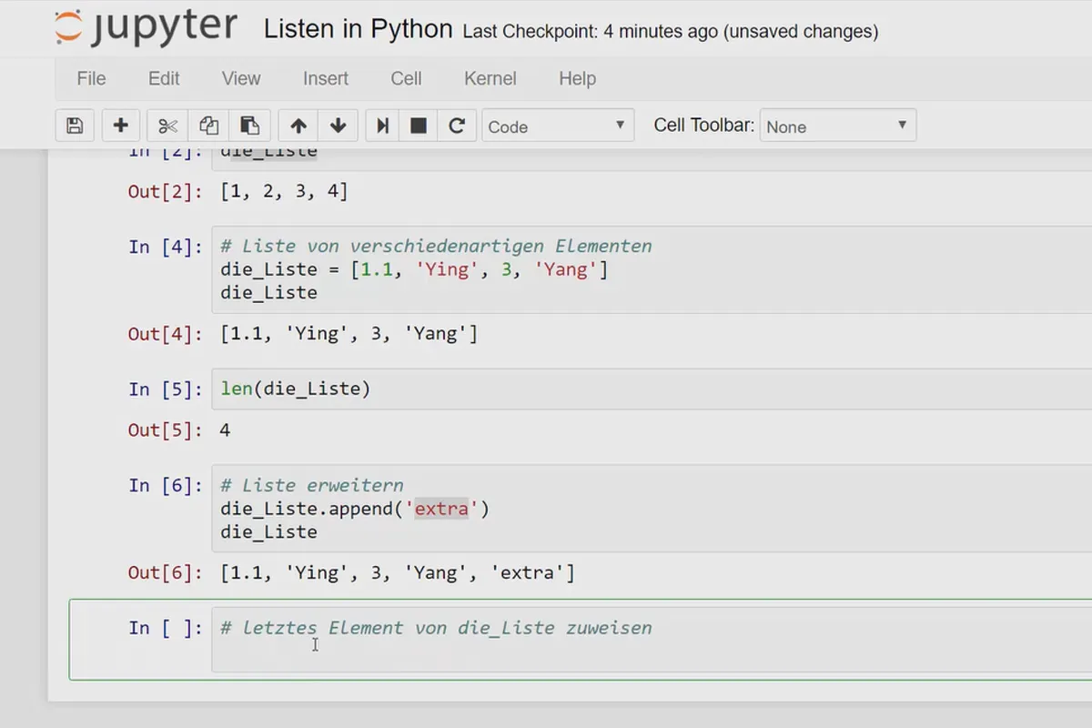 Python-Programmierung für Einsteiger – 10 Listen