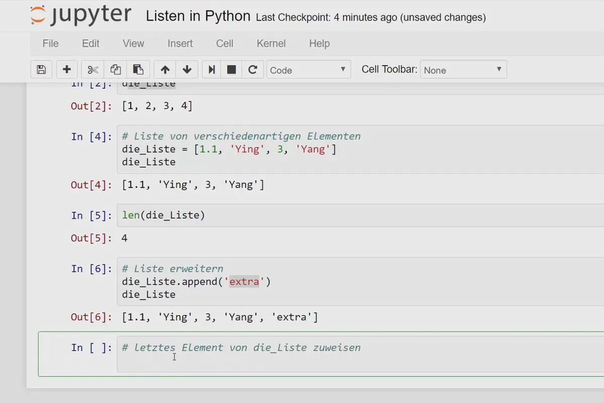 Başlangıç için Python programlama - 10 liste
