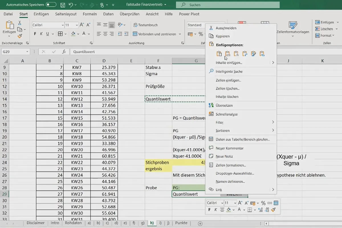 Datenanalyse mit Excel für Business und Vertrieb: 3.2 1-SP-Testfall für den Erwartungswert – Ergebnisänderung