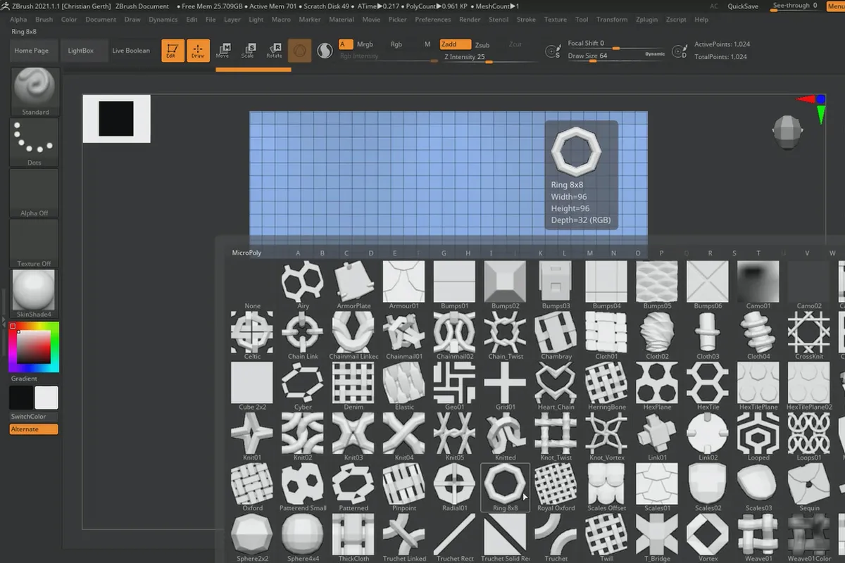 ZBrush 2021 - 비디오 트레이닝 업데이트: 10 | MicroPoly