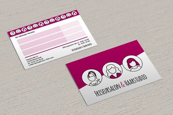 Šablony pro termínové karty a razítka pro kadeřnictví - Verze 1