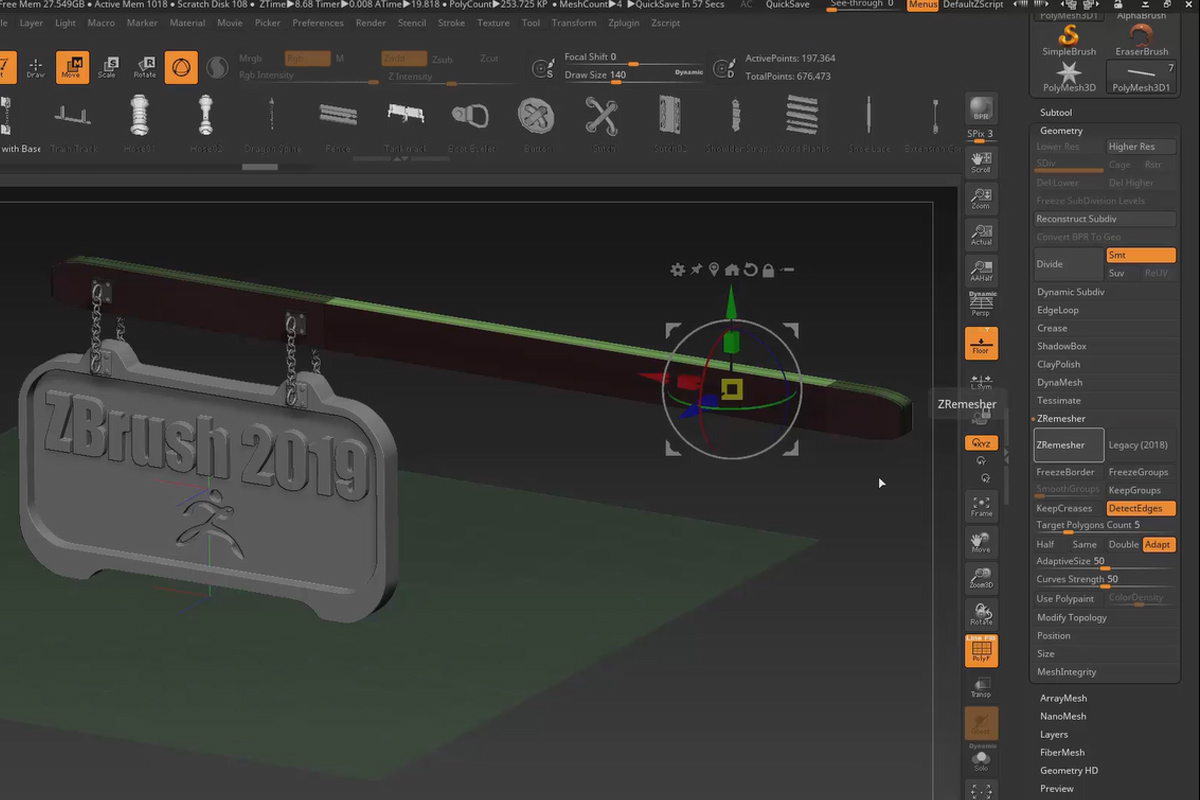 ZBrush 2019 - Güncelleme için Video Eğitimi: 9.1 | Miniproje: Kapı Schildi - Modelleme