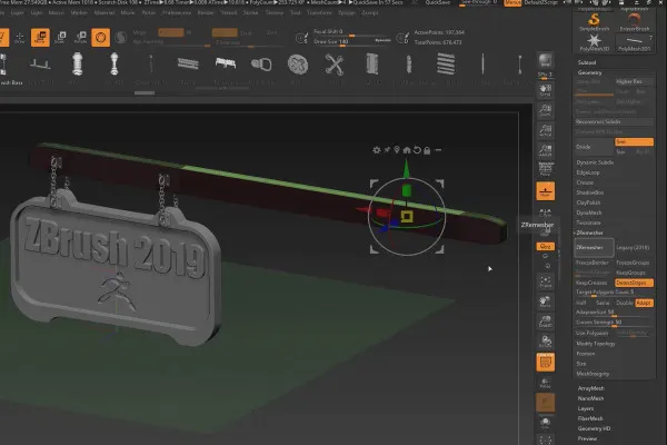 ZBrush 2019 – Video-Training zum Update: 9.1 | Miniprojekt: Türschild – Modelling