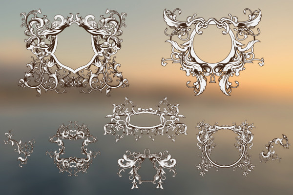 Decorative vector shapes and ornaments - package 10