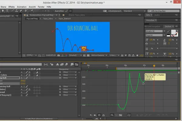 Animación simplificada: Bola que rebota - el timing