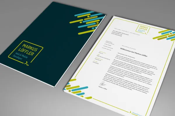 Briefpapier-, Geschäftspapier- & Briefbogen-Vorlage zum Ausdrucken: 9 IT-Firma, Webentwickler Version 1