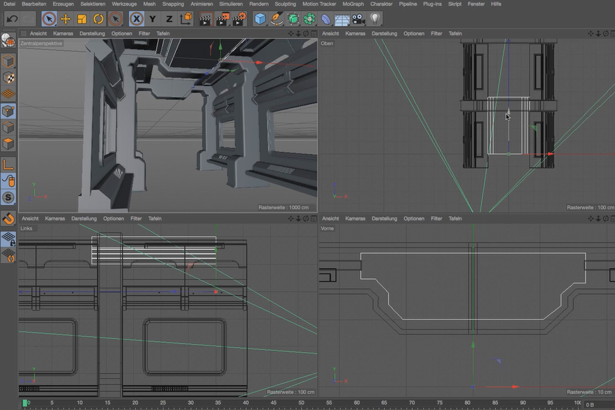 Praktik i Cinema 4D - Modellering och belysning av en rymdstation: 10 förbindelselement