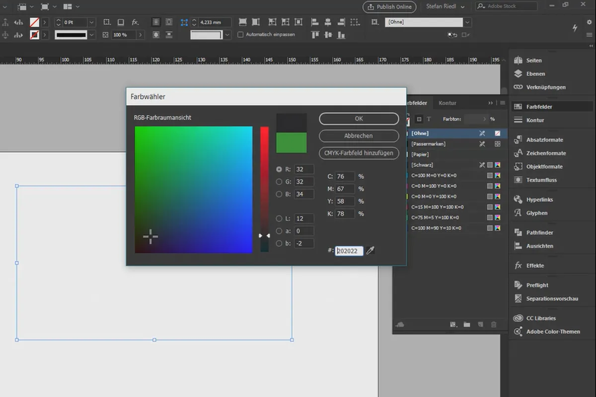 InDesign lernen – Tutorial für Einsteiger: 2.5 Farben, Farbfelder und Adobe Color