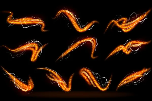 Traînées lumineuses lumineuses pour Photoshop et Affinity Photo - traînées de lumière entrelacées 4