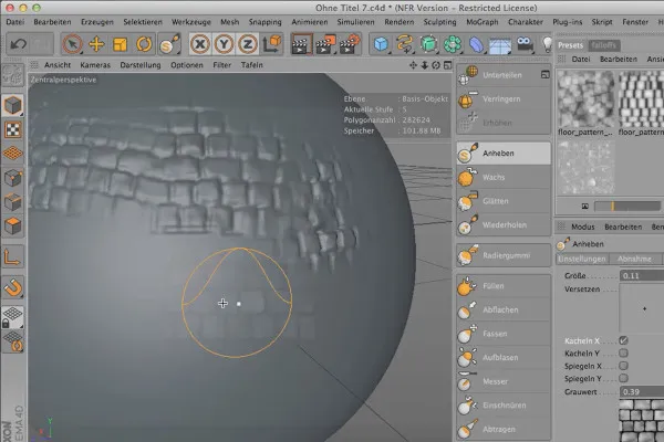 Sculpting in CINEMA 4D - Grundlagen: Teil 10 - Schablone