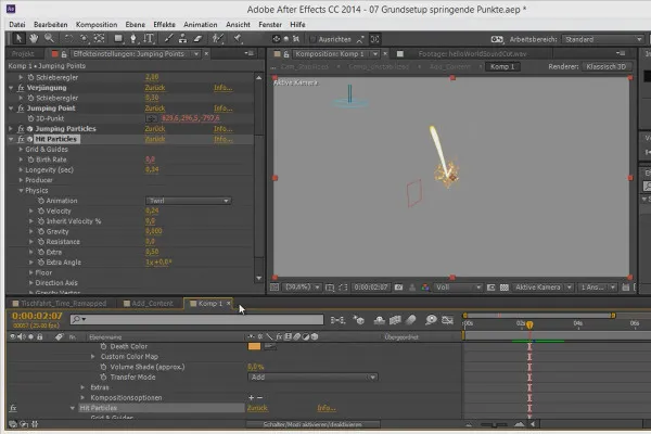 3D-Projekte in After Effects: Grundsetup der springenden Punkte - Teil 2