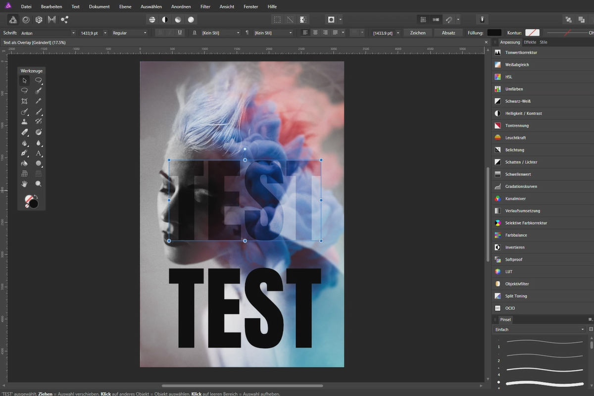 Affinity Photo - creatieve beeldbewerking met Overlays: 10 | Text als Overlay