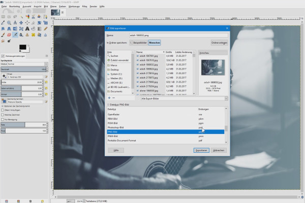 Image editing with GIMP: the tutorial for beginners - Save 10 files